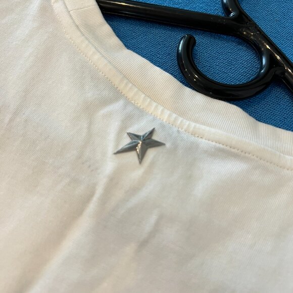 Thierry Mugler x H&M White Logo Star Printed T. Size SMALL - Picture 6 of 7